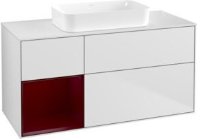 V&B Waschtischunterschrank Finion mit Regalfach links, Weiß matt lackiert, B/T: 120 x 60 cm - Bild 1