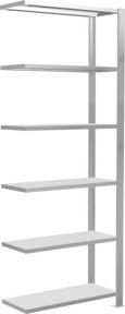 Schulte Anbauregal Büro-Steckregal MULTIplus85 mit 6 Fachböden und Kreuzstrebe in Lichtgrau, B/T/H: 200 x 75 x 30 cm - Bild 1