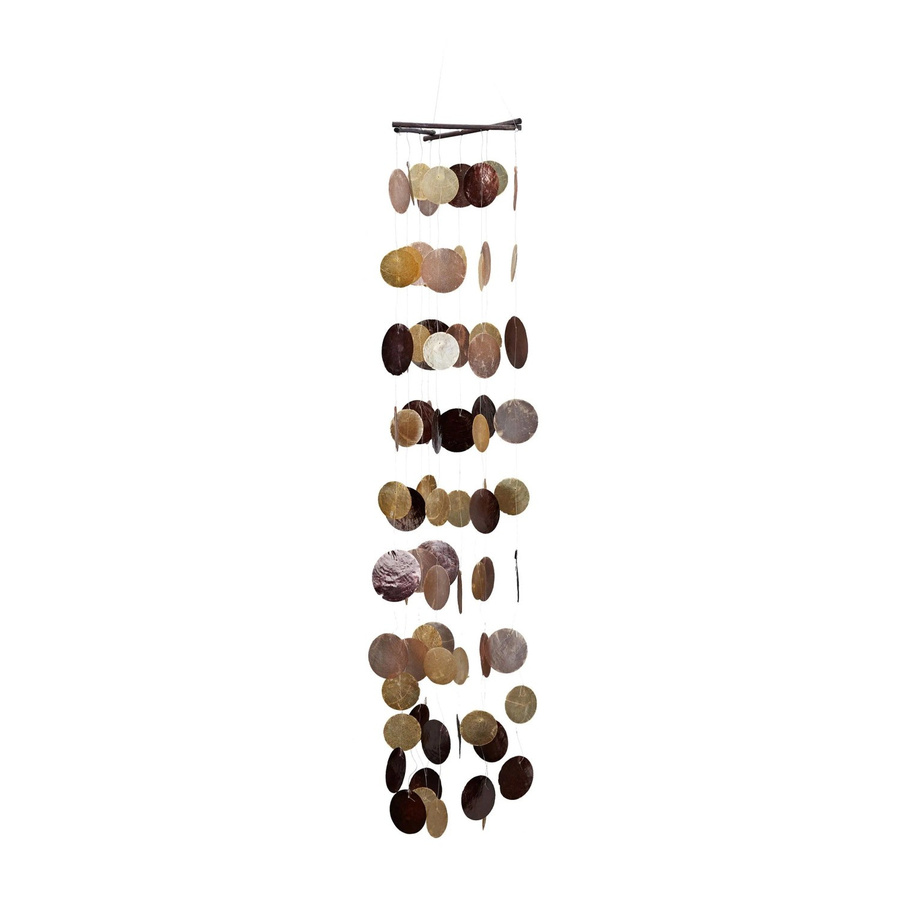 Relaxdays Capiz Windspiel aus Holz in Bunt, handgefertigt, H x B x T: 100 x 18 x 15 cm - Bild 2