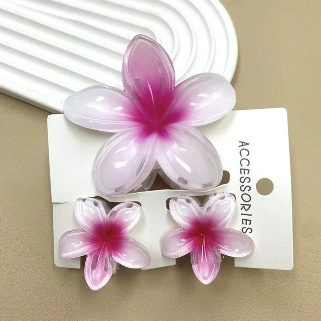 YULIN Haarklammern, Blumen-Farbverlauf, 3 Stück Set, Damen, Mädchen - Bild 1