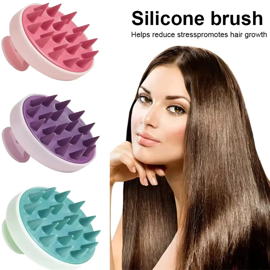 WANMEI Silikon Shampoo Pinsel, Kopfhautmassage Kamm, Unisex, Purple - Bild 2