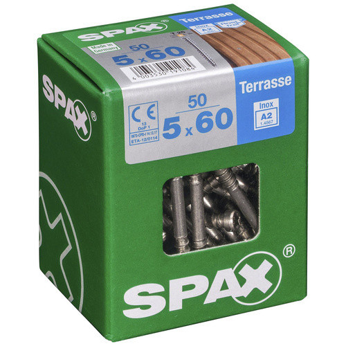 Spax Terrassenschraube mit T-Star plus-Antrieb aus Edelstahl, silberfarben, Durchmesser: 5 mm, Länge: 60 mm, 50 Stück - Bild 4