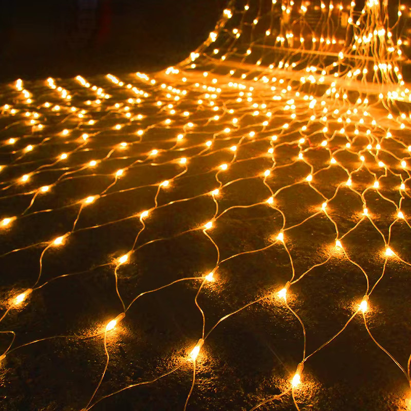 Solar LED Weihnachtsnetz Lichterkette Warmweiß für Garten Hochzeit und Party B/H: 6 x 4 m - Bild 2