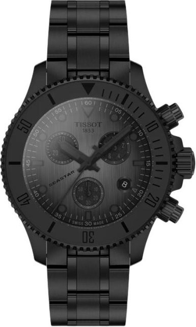 Tissot Seastar Armbanduhr, Quarz, Edelstahl, Schwarz, Unisex - Bild 1