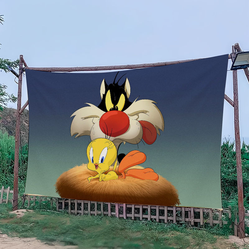 Cartoon Tweety Vogel Wandbanner Mehrfarbig als dekorative Tapisserie für Wohnzimmer oder Wohnheim - Bild 1