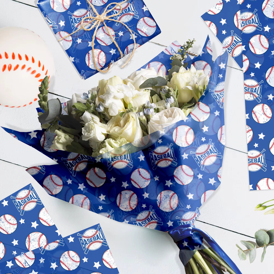 Seidenpapier Geschenkpapier mit Sportmotiven Fußball Golf Rugby Baseball für deine Geburtstagsdekoration und Partyzubehör - Bild 5