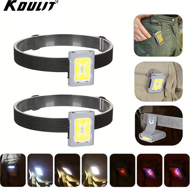 KDULIT Induktions-LED-Stirnlampe mit Magnet und wiederaufladbarem Akku für Arbeit, Wandern und Camping - Bild 1