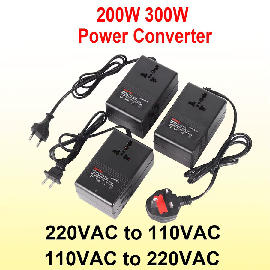 Spannungswandler 300W Abwärts Transformator 220V auf 110V Reiseadapter in Schwarz - Bild 5