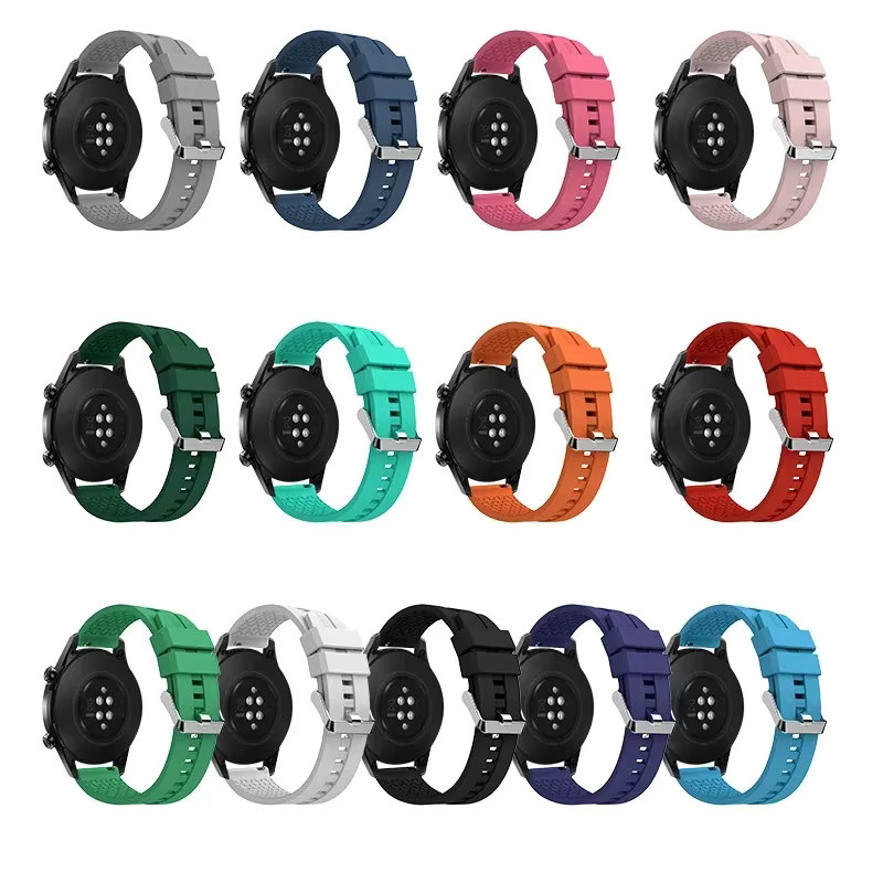 NEY Silikonarmband für Samsung Galaxy Watch 7 6 5 4 Pro Classic Active 2 und Huawei Watch GT 2e-Pro, Farbe: Schwarz, Breite: 20 mm / 22 mm - Bild 2