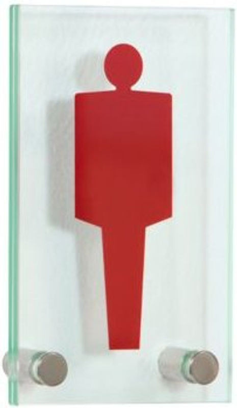 moedel Türschild GALERIE aus Edelstahl und transparentem ESG-Glas mit 2 Abstandhaltern zur Schraubmontage, B: 10 cm x H: 16 cm - Bild 1