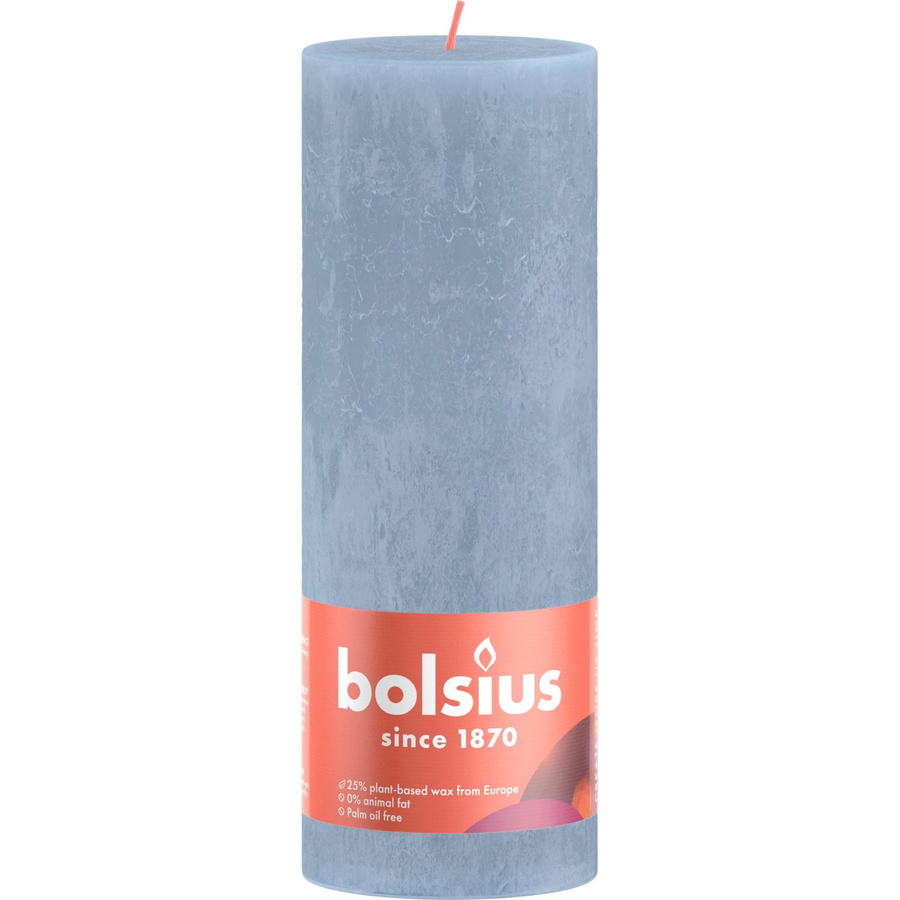 Bolsius Rustik-Kerze Shine Winter Edition in Himmelblau, Durchmesser: 6,8 cm, Höhe: 19 cm - Bild 2