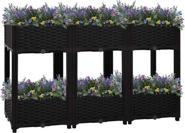 furnicato Hochbeet aus Polypropylen in Schwarz, B/T/H: 120 x 40 x 71 cm - Bild 1