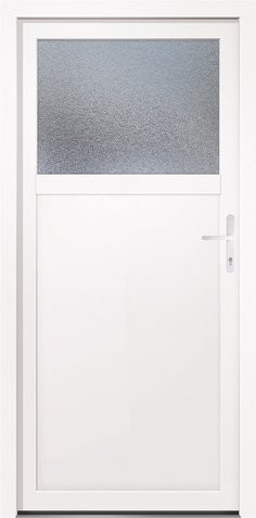 RORO Nebeneingangstür Hamburg mit Glaseinsatz aus Kunststoff in Weiss, B: 98 cm, H: 198 cm - Bild 1