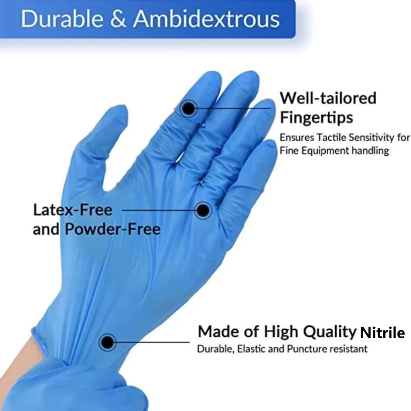 INMAICH Einweg Nitrilhandschuhe Blau, puderfrei, 4Mil, Industriequalität für Reinigung und Mechaniker - Bild 3