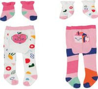 BABY born Strumpfhose und Socken mit Apfel-Aufdruck in Weiß, Pink und Bunt, Puppenzubehör 43cm - Bild 1