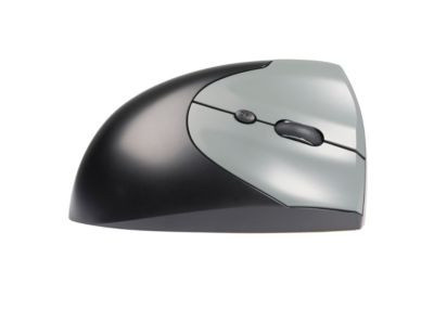 BakkerElkhuizen Vertikalmaus HandShake 3-Mode ergonomische Maus für Rechtshänder mit 7 Tasten und Scrollrad, 1000-6400 dpi, USB/Bluetooth/Kabel, grau-schwarz - Bild 2
