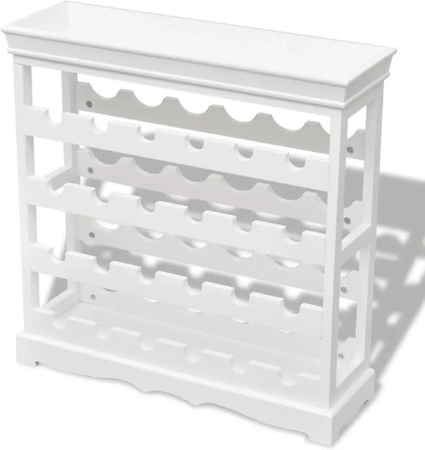 vidaXL Weinschrank Abreu Weiß, freistehend aus MDF und massivem Tannenholz, B/T/H: 70,5 x 22,5 x 70 cm - Bild 1