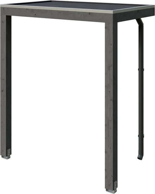 Skan Holz Vordach Fehmarn aus Fichte mit EPDM-Folie in Schiefergrau, B: 200 cm, T: 125 cm - Bild 1