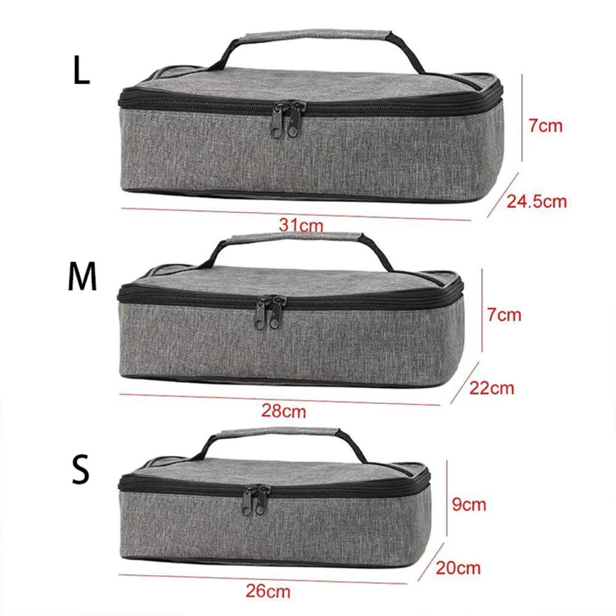 ISKYBOB Tragbare Quadratische Thermische Lunch-Tasche in Grau - Bild 4
