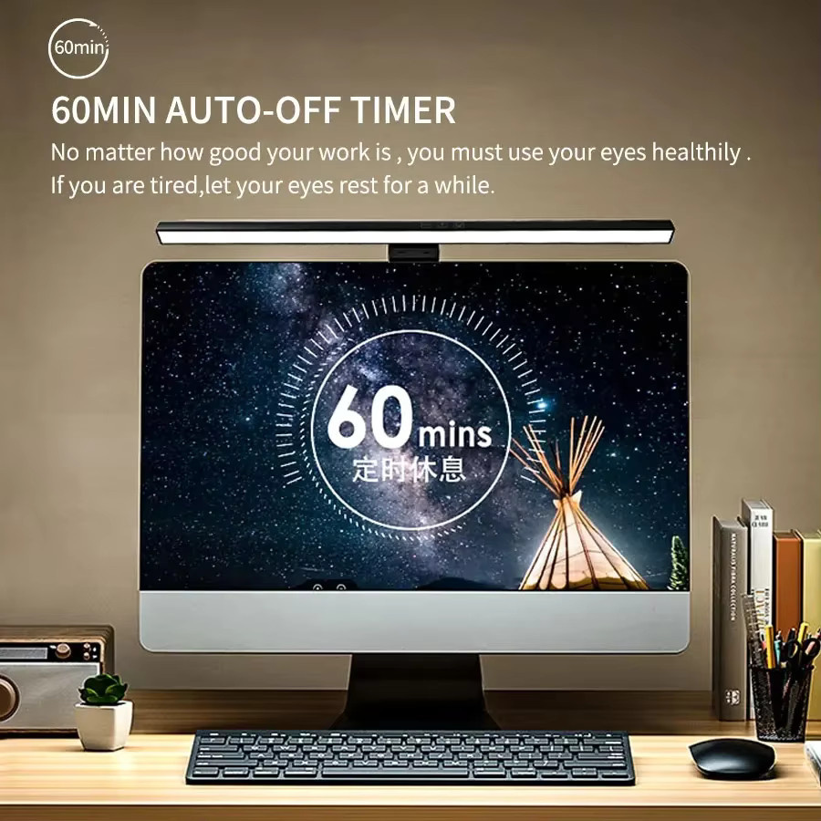 Ammtoo LED Monitor Lampe in Schwarz mit USB-Anschluss und Touch-Bedienung für Schreibtisch und Büro - Bild 4