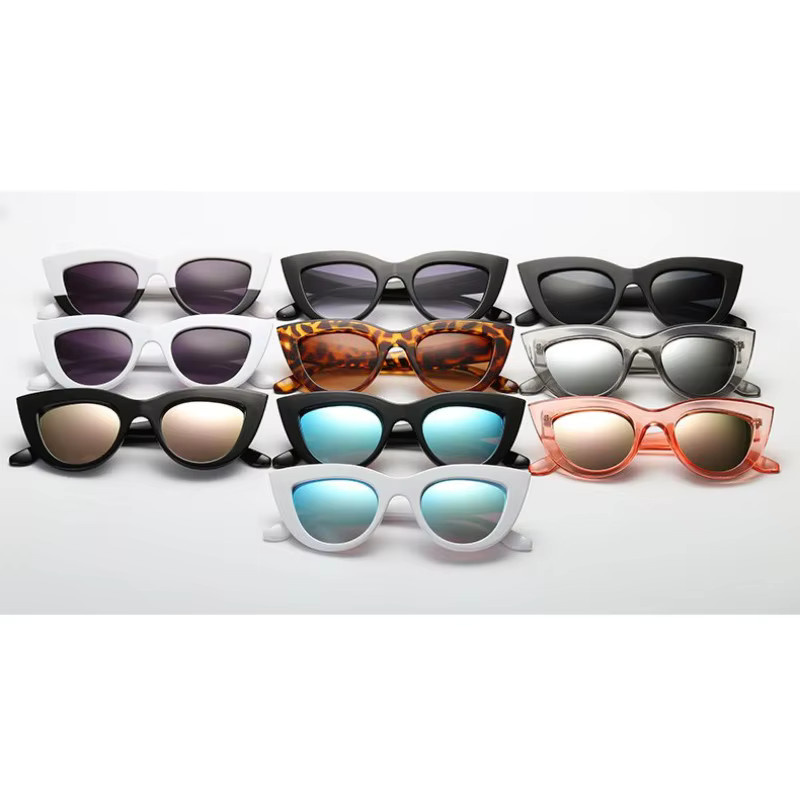 Samjune Cat Eye Sonnenbrille, Vollrand, Schwarz, Kunststoff, Damen - Bild 2