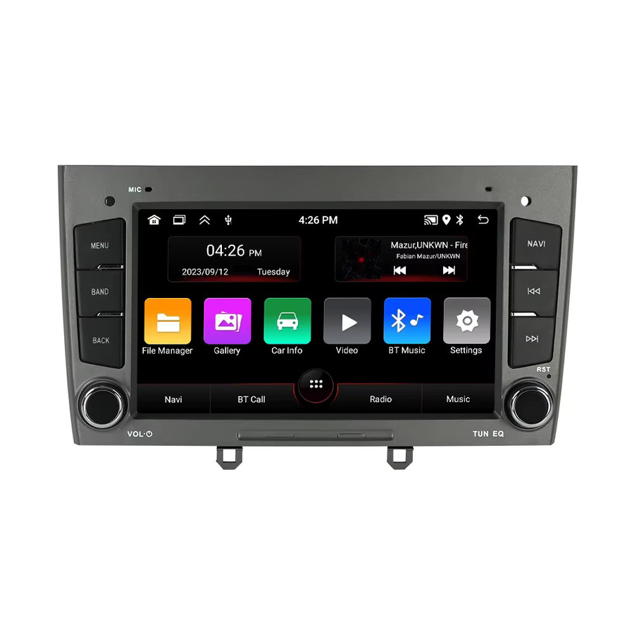MEKEDE Wireless CarPlay Android Auto Autoradio für Peugeot 308 408 in Schwarz und Grau - Bild 2
