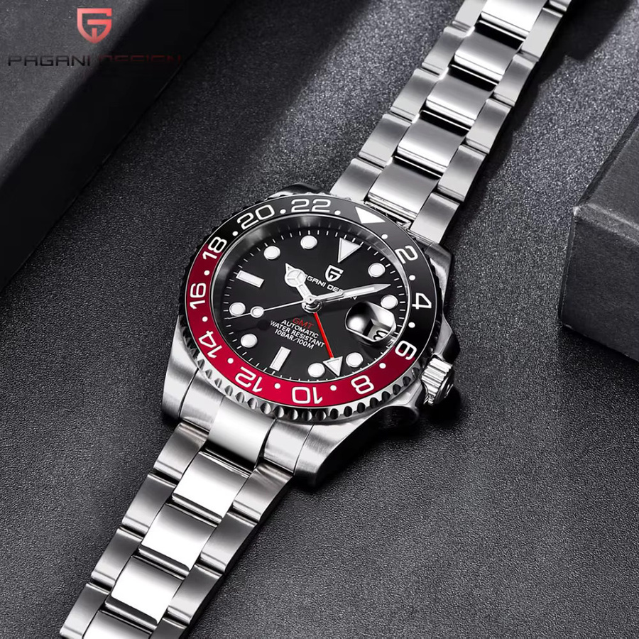 Pagani Design GMT-Uhr, Automatik, Edelstahl, Keramik-Lünette, Herren - Bild 2