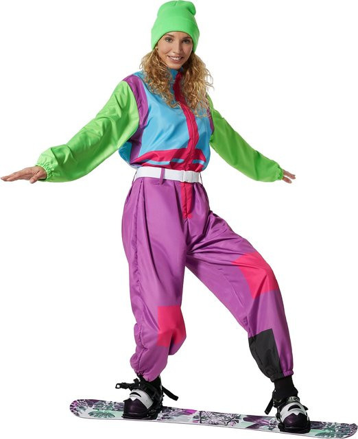 tectake Damenkostüm Retro 80er 90er Ski Anzug - Bild 1