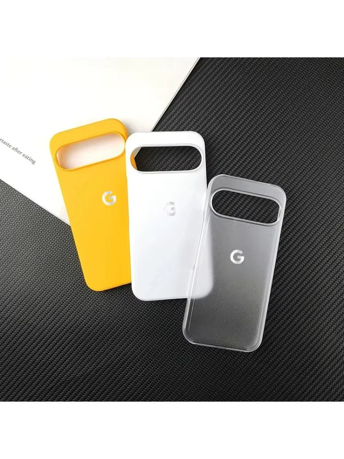 Minimalistische ultradünne PC-Schutzhülle für Google Pixel 11 Pro XL 10A 9A 8A 7A 6 A Pro in Weiß und Gelb, stoßfeste mattierte Hülle - Bild 2