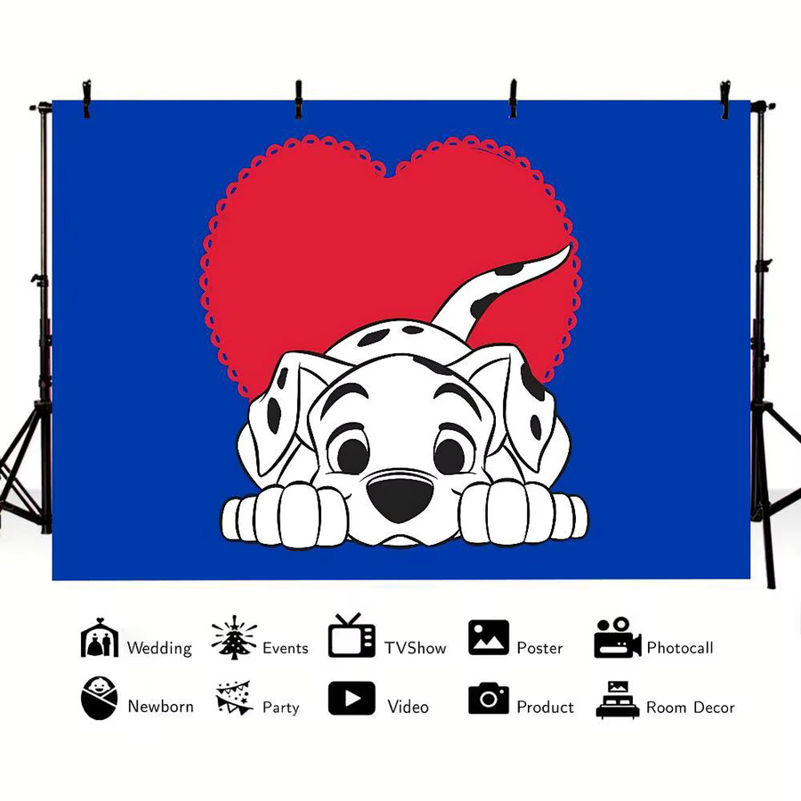 Mesuca Fotohintergrund für Kindergeburtstage mit 101 Dalmatiner Cartoon-Motiv, Mehrfarbig, B 70 cm x H 70 cm - Bild 3