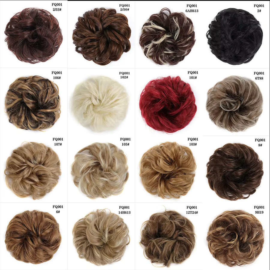 Disheveled Fluffy Bun Perücke, synthetische Seide, Unisex - Bild 5