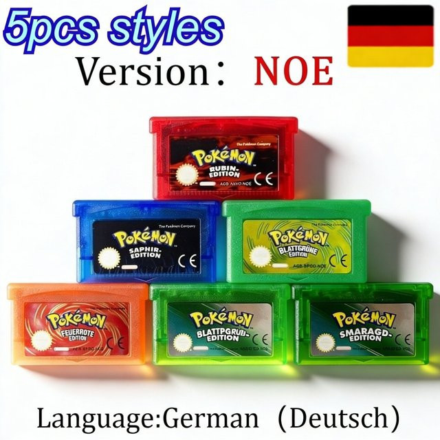 TAKARA TOMY Pokemon-Serie Game Boy Advance Videospielkassette Modul in Rot und Multicolour für GBA NDSL NDS GBM als Retro RPG Rollenspiel - Bild 1