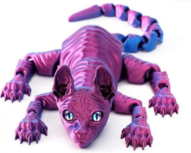 IYUEQIANLI Sphynx-Katze, 3D-gedruckte Figur, violett, ab 6 Jahren - Bild 1