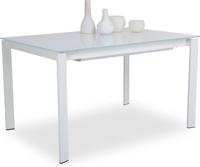 Esstisch EMINENCE von Calligaris in Weiß, ausziehbarer moderner Esstisch mit matter Glasplatte und Metallgestell, B/T/H: 190 x 90 x 76 cm - Bild 1