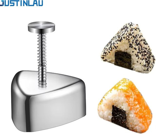 JUSTINLAU Sushi-Formen aus Edelstahl in Herzform, Silber, 3er-Set Reisballen-Former für Bento - Bild 1