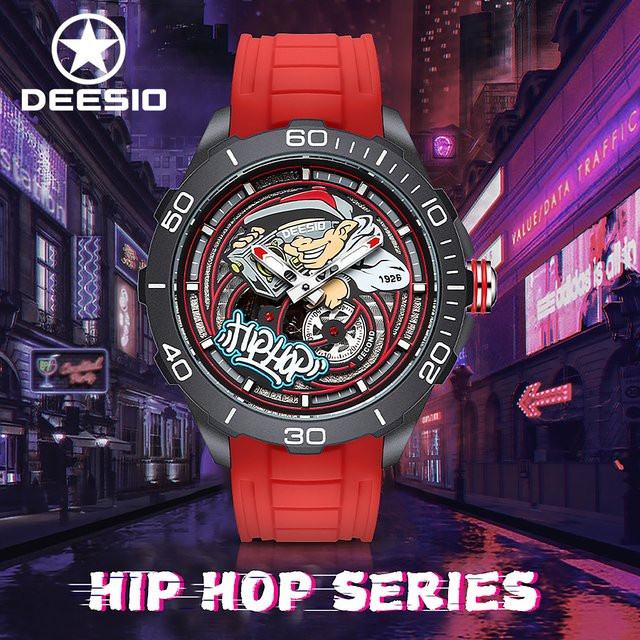 Deesio Armbanduhr, Automatik, Carbon Fiber, Schwarz, Herren - Bild 1