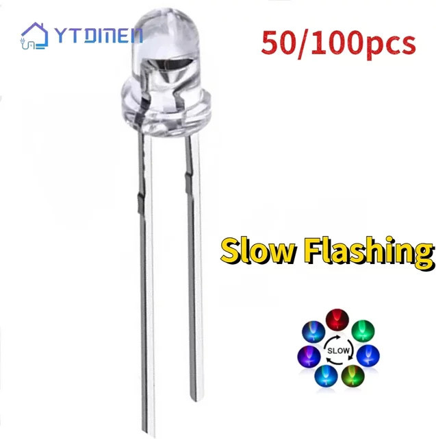 Buntes LED-Dioden-Kit mit transparenten F3 und F5 DIP-Leuchten in 3mm und 5mm für Elektronik-DIY - Bild 1