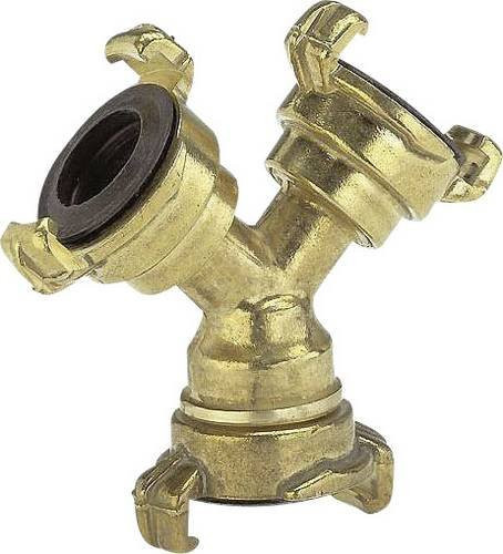 Gardena 2-Wege-Verteiler Messing mit 3/4 Zoll Schnellkupplung in Gold - Bild 1