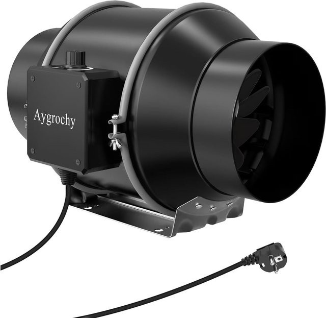 Aygrochy Control Inline-Rohrventilator mit EC-Motor, Schwarz, Durchmesser: 15 cm, Luftdurchsatz: 683 m³/h - Bild 1