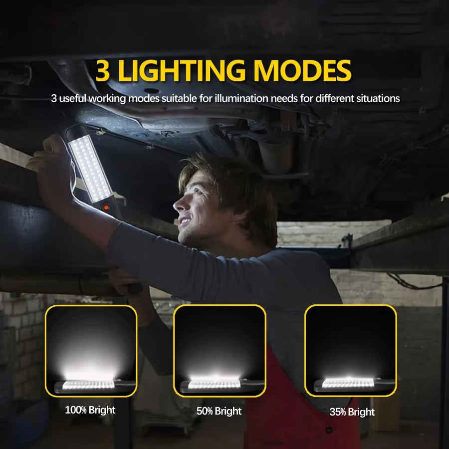 XIWANGFIRE LED Arbeitsleuchte mit Magnetfunktion und COB-Notlicht in Schwarz, USB-aufladbar - Bild 2