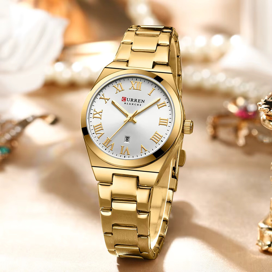 Curren Armbanduhr Edelstahl, Quarz, Grün, Datum, Damen - Bild 3