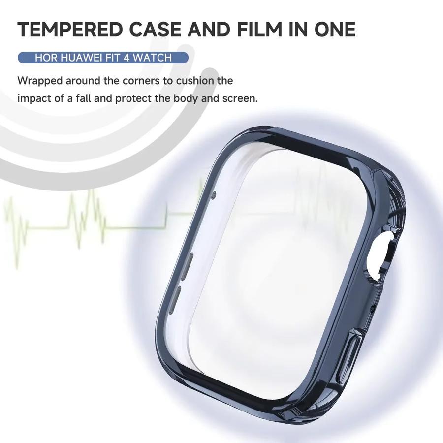 OAKCHARM Smartwatch Bumper Shell für Huawei Fit 4 Fit 4 Pro, TPU, Schwarz - Bild 2
