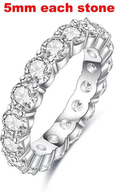 Smyoue Ring, 925 Silber, Moissanite, Weiß, Damen - Bild 1