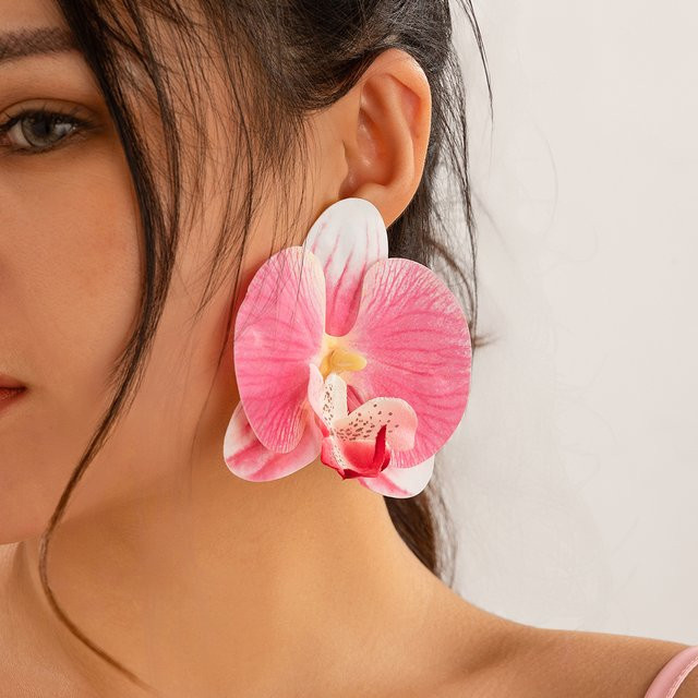 IngeSight.Z Ohrringe, Schmetterlings-Orchideen-Anhänger, rosa, Damen - Bild 1