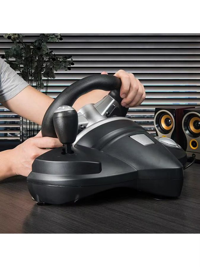 MagiDeal USB Racing Wheel Set mit Fußpedalen und Federfeedback für PS4 und PC in Schwarz - Bild 4