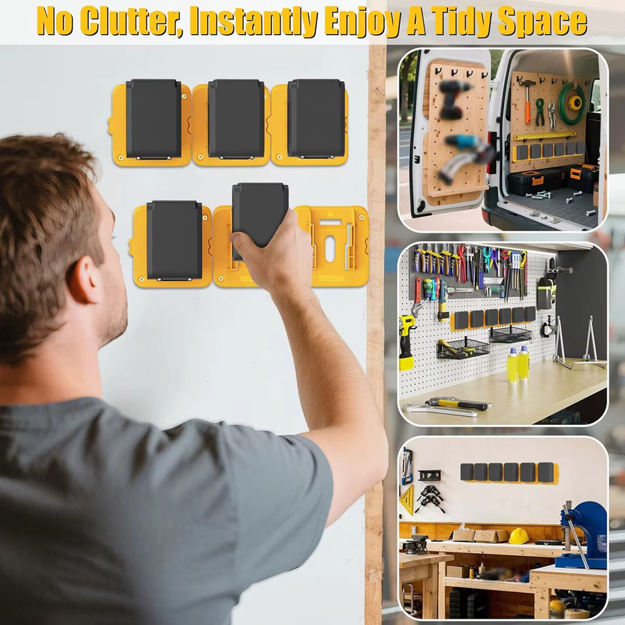 Batteriehalterung kompatibel mit DeWalt 20 V für DCB200 und DCB203 zur Wandmontage oder im Werkzeugkasten - Bild 3