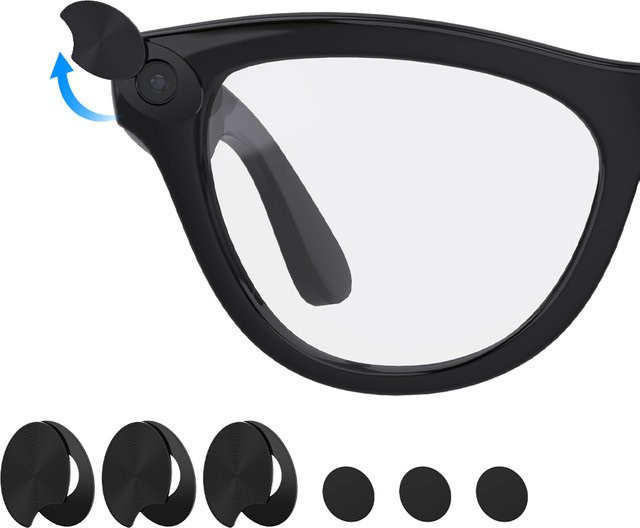 HIBLOKS LED-Lichtblockierende Aufkleber für Ray-Ban Meta Wayfarer Skyler Headliner und Oakley Meta HSTN Smart Glasses in Schwarz - Bild 1