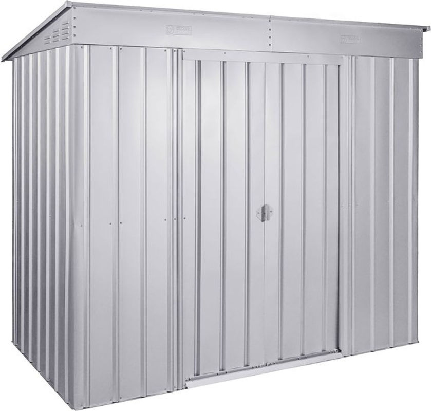Globel Industries Metall-Gerätehaus Skillion 84 in Silber Metallic, B/T: 234 x 113 cm - Bild 4