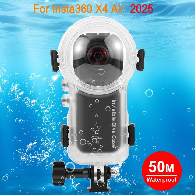 PULUZ Wasserdichtes Tauchgehäuse für Insta360 X4 Air 2025 Action-Kamera, transparentes versiegeltes Gehäuse für bis zu 50m Tiefe - Bild 1