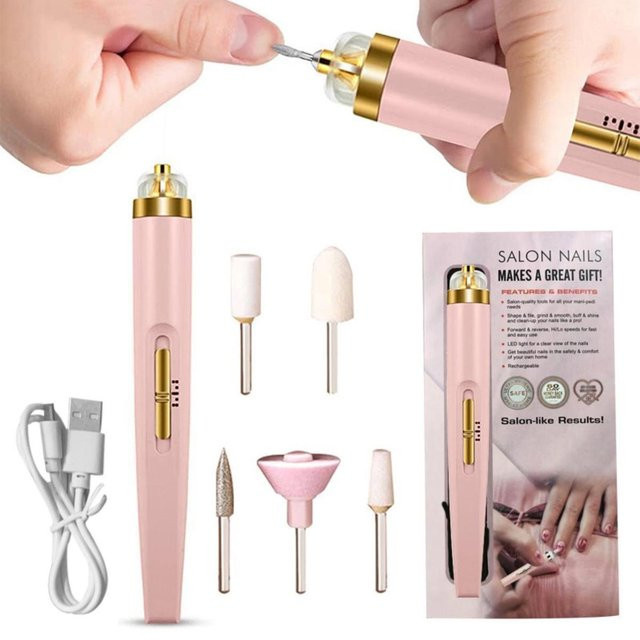YJSTY Maniküre-Maschine, 5-in-1 Nagelfeile mit Licht, Rosa, Unisex - Bild 1